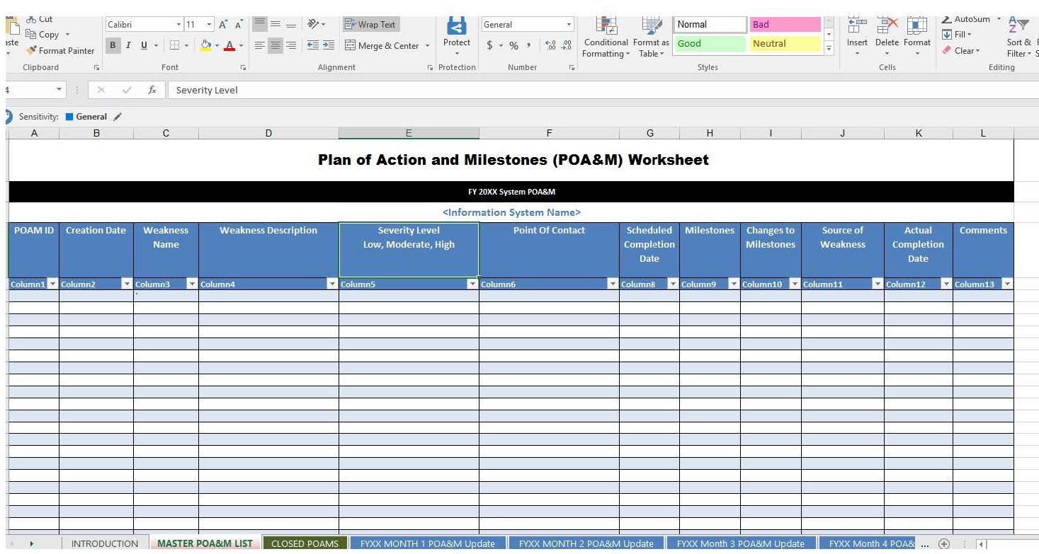 poa m template nist 800 171 plan of and milestones poa m template poa m template nist 800 171 plan of and milestones poa m template